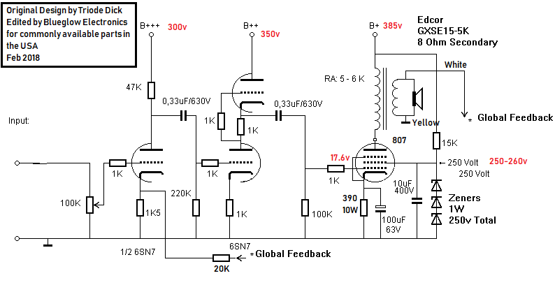 Audio amplifier design schematics